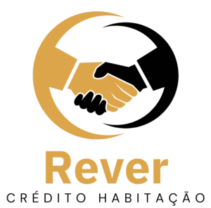 Logótipo com aperto de mão e texto "Rever Crédito", símbolo de confiança na renegociação do crédito habitação